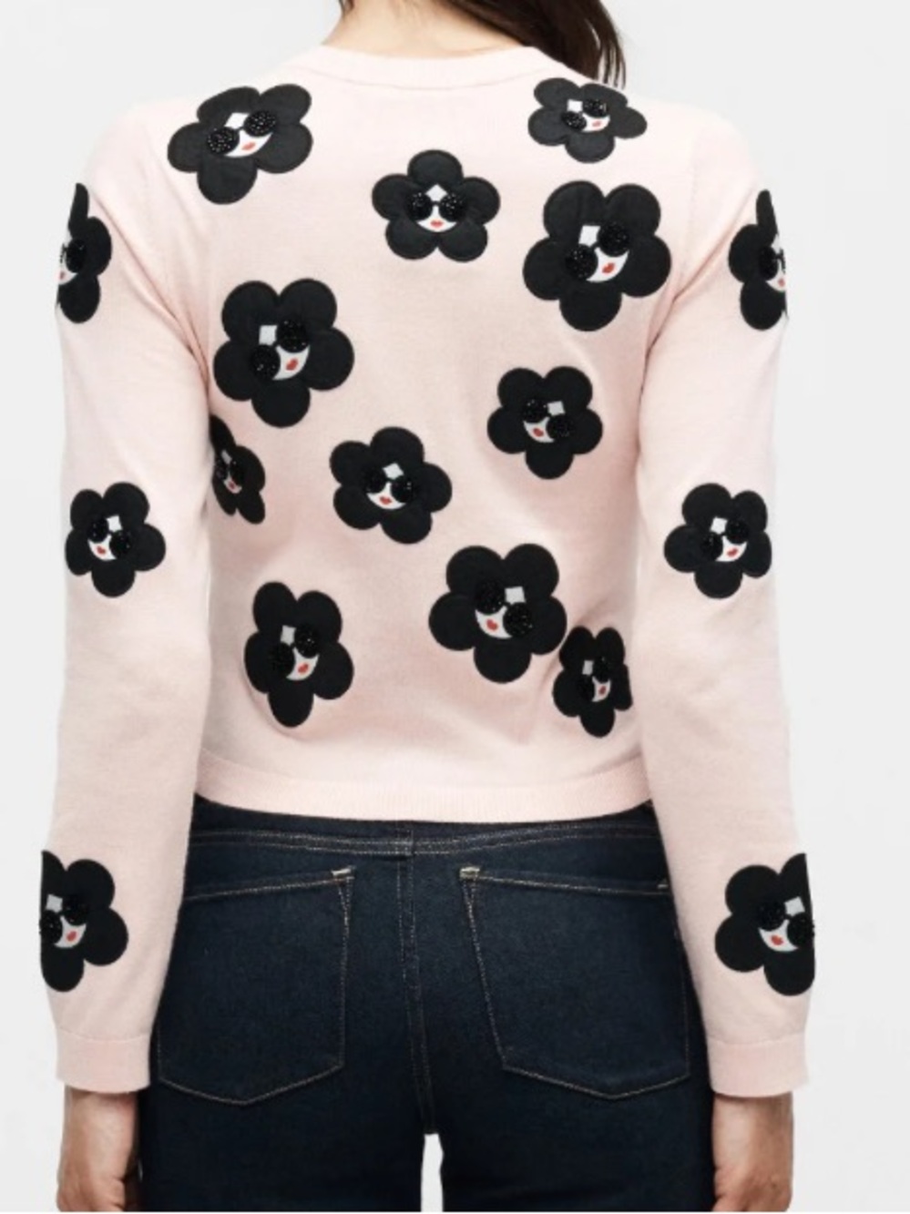 Alice + Olivia
Ruthy Flower Stace Face Cardigan  in English rose - Picture 5 of 14